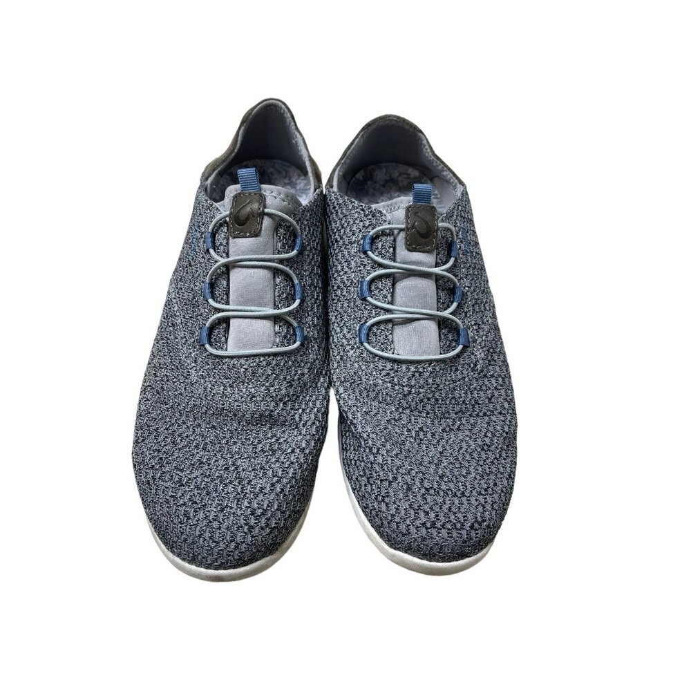 OluKai Alapa Li Slip On Lace Up Comfort Shoes Loafers Gray White Men’s 10 10395